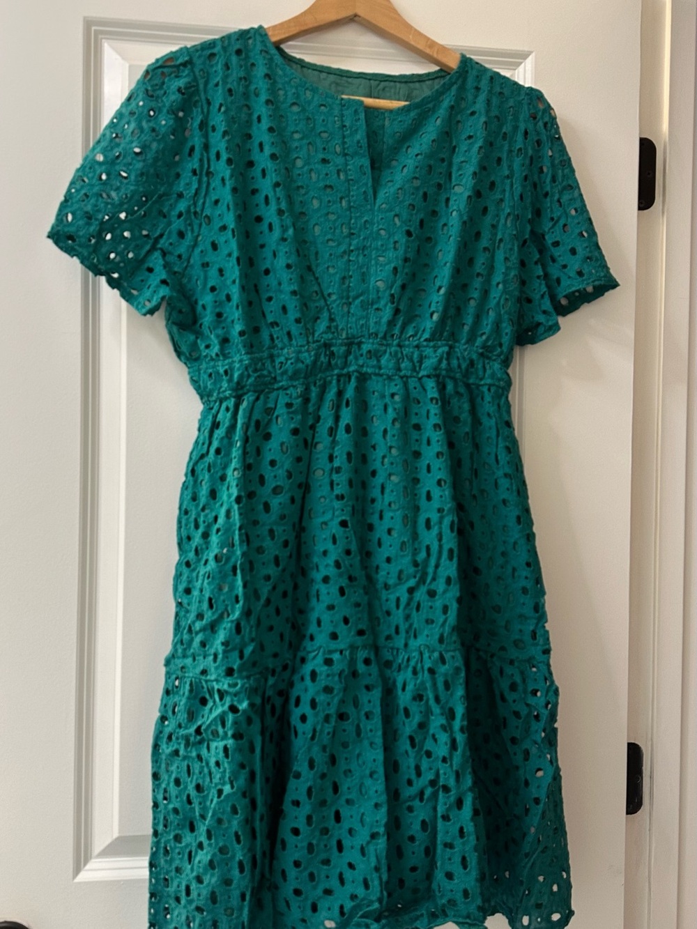 Women’s Eyelet Tiered Dress in Teal - NWOT